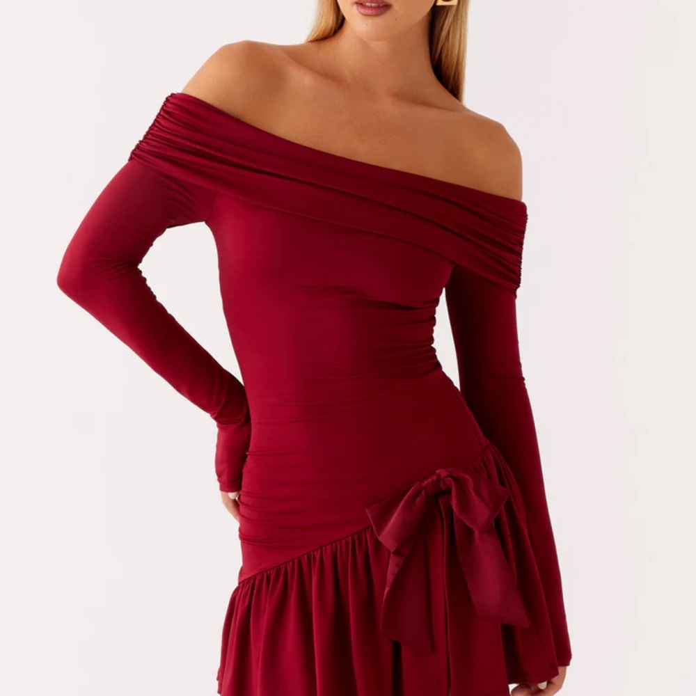 Peppermayo Off-Shoulder Red Dress